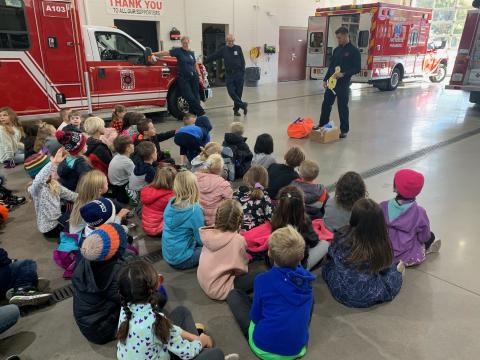 The 2nd graders learning about fire safety.
