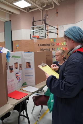Volunteers were judges for the science fair.